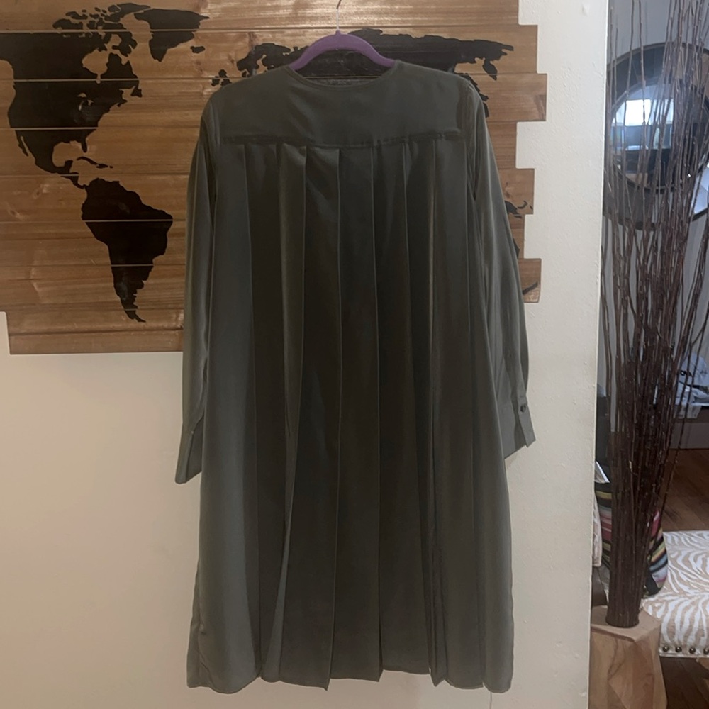Who What Wear Olive Green Pleated Top